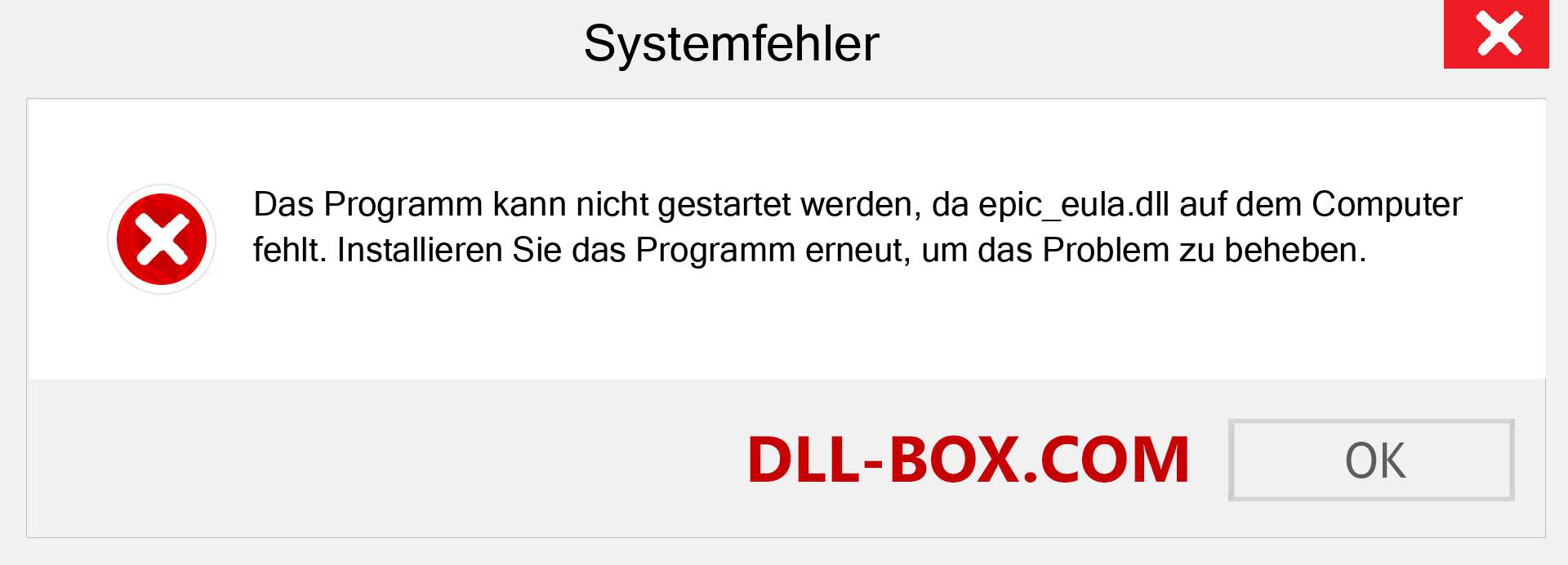 epic_eula.dll-Datei fehlt?. Download für Windows 7, 8, 10 - Fix epic_eula dll Missing Error unter Windows, Fotos, Bildern