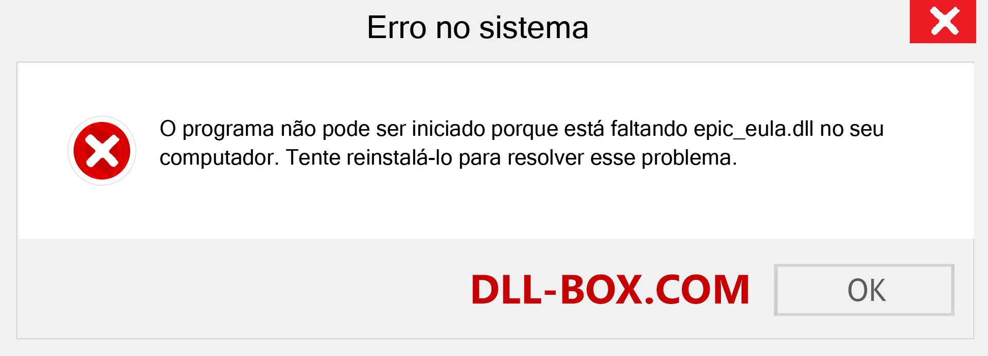 Arquivo epic_eula.dll ausente ?. Download para Windows 7, 8, 10 - Correção de erro ausente epic_eula dll no Windows, fotos, imagens